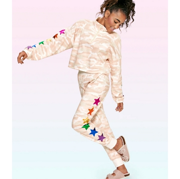 SUGAR & JADE STAR 🌟 CAMO ZIP & COZY JOGGER PANT (SET) SZ XL 16/18 (SOFT ROSE) - Picture 5 of 10